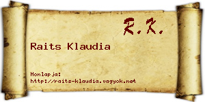 Raits Klaudia névjegykártya